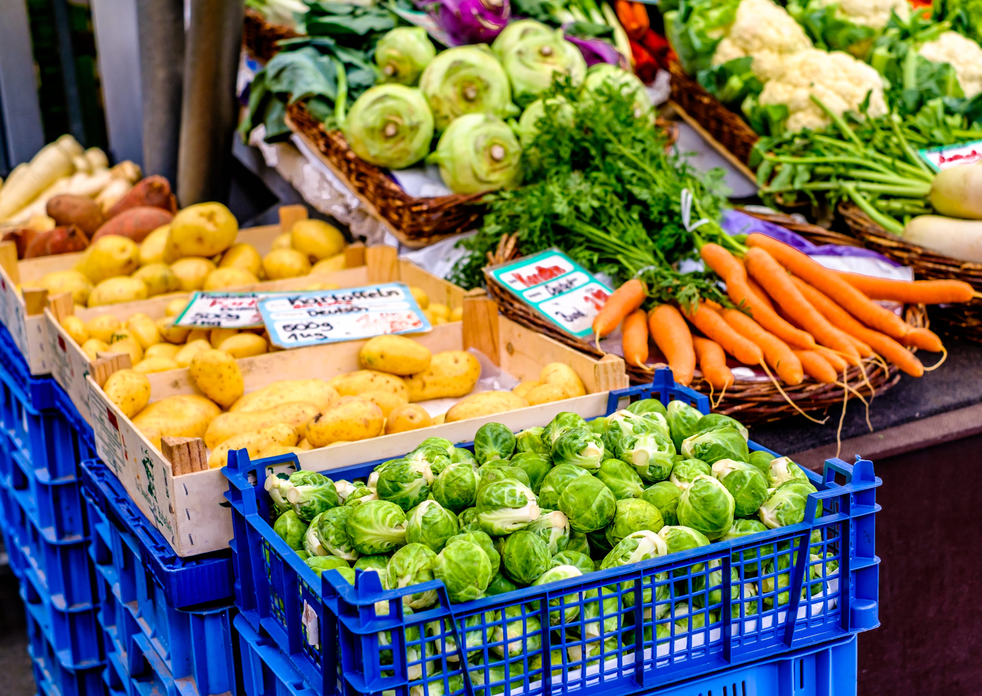Gemüsestand in der Münchner Altstadt.
